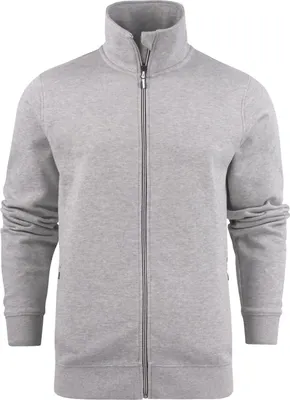 Produktbild von Sweatshirtjacke Javelin RSX, grau meliert, 280 g/m², innen gebürstet, Kontrast-Reißverschluss