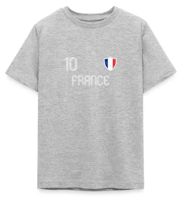 Produktbild von Spreadshirt Frankreich Flagge | Frankreich Trikot Teenager T-Shirt, 152/164 (12-14 Jahre), Grau meliert