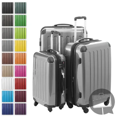 Produktbild von HAUPTSTADTKOFFER - Alex - Kofferset 3 Größen Hartschalenkoffer Trolleys erweiterbar, 4 Rollen, Hartschale glänzend Reisekoffer Set, expandable travel luggage,Silber