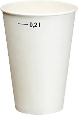 Produktbild von Trinkbecher, Pappe 0,2 l Ø 7,3 cm · 9,9 cm weiss