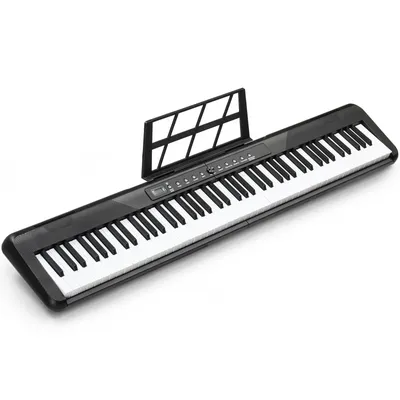 Obrázok produktu pre Digitálne klavír FCH s 88 klávesmi, digitálny klavír s reproduktorom, pedálom sustain a MIDI pre začiatočníkov, čierny