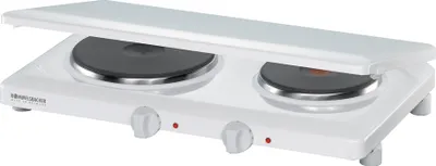 Produktbild von Doppelkochplatte THL 3097/A, langlebige Gussheizplatten, emailliertes Gehäuse, stufenlose Temperaturregelung, Überhitzungsschutz,2 Heizplatten: 145 mm Ø, 1500 Watt / 180 mm Ø, 1500 W, Abdeckung