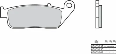 Zdjęcie produktu dla Ceramiczne klocki hamulcowe BREMBO Street Carbon - 07HO3005