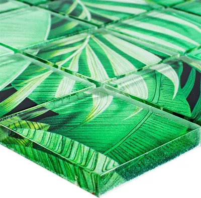 Produktbild von Glasmosaik Fliesen Pittsburg Blumen Optik Grün