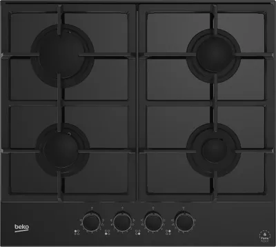 Zdjęcie produktu dla Beko HILG 64325 SDX, Czarny, Wbudowany, 60 cm, Gaz, Szkło, 4 stref(y)