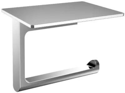 Image de emco flow porte-papier avec tablette universelle, chromé, 279800100