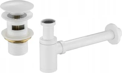 Immagine prodotto di Mexen Piletta di Scarico Lavabo Rotonda con Tappo Click-Clack, con Troppo Pieno, Bianco - 7992050-20