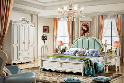 Immagine prodotto di Letto blu Bellissimo Design elegante Camera da letto Rivestimento letti in pelle Nuovo