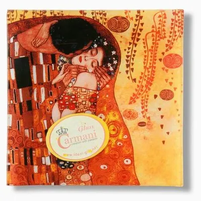 Image de Plaque de verre carrée avec reproduction d'une œuvre de Klimt