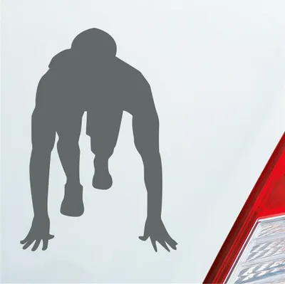 Produktbild von Auto Aufkleber Läufer Marathon 100m Sprinten Jogger Laufen 10x7 cm Grau Sticker Heckscheibenaufkleber