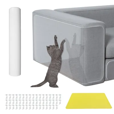 Produktbild von Kratzschutz Katze Tape 5m x 30cm, Anti Kratz Folie Selbstklebend Flexibler Schnitt für Fit Couch Tür Wand Ecke Kratzschutz Tape, Wasserdicht