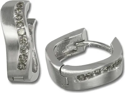 Produktbild von SilberDream Creolen 15mm weiß Ohrringe Silber Welle Zirkonia Damen D2SDO339W