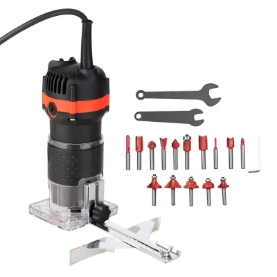 Produktbild von 800 W 30000 U/min Multifunktionaler elektrischer Holzschneider, Holzfraeser, Laminatschneider, professionelle Schlitz- und Nutmaschine fuer Holzarbeiter, Tischler, mit 15 Fraesern, 220 V