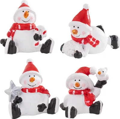 Produktbild von VBS Mini Schneemann "Stuart", 4 Stück