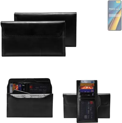 Produktbild von K-S-Trade Handy Hülle kompatibel mit POCO X6 Schutz Hülle Tasche Schutz Case Handytasche Kunstleder schwarz, 1x
