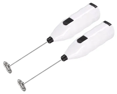 2 Mini-Elektro-Gläsermixer, batteriebetrieben, weiß