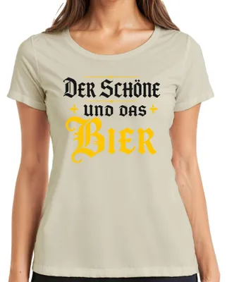 Produktbild von Der Schöne und das Bier Lustig Party Volksfest Saufen Damen T-Shirt, Natur, S