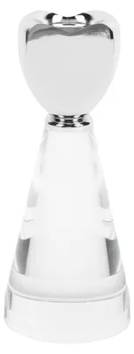 Produktbild von Kerzenhalter aus Acryl, einzigartiger, stabiler Herz-Kerzenständer für konischen Tee, flammenlos, silberfarben