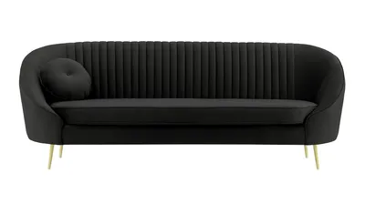 Produktbild von SLF24 - Dreisitzer-Sofa Kooper mit Ziernähten - schwarz - Velluto 20