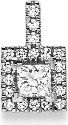 Produktbild von Anhänger aus 750 Gold Weißgold 6,5x11mm mit 20 Diamant-Brillanten 0,35 ct TW-SI