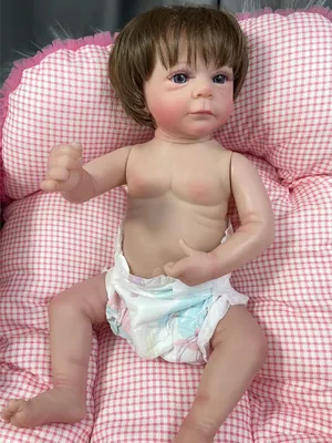 Image de 48 cm Prêt à renaître Bébé poupée Felicia Corps de fille entièrement en vinyle Cheveux enracinés à la main Peau 3D Veines visibles pour fille Cadeau