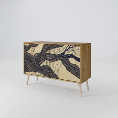 Immagine prodotto di Cassettiera Spacerebels a 2 ante - credenza cassettiera - credenza alta - mobile guardaroba - soggiorno camera da letto - 57,5×111×42 (HxLxP)