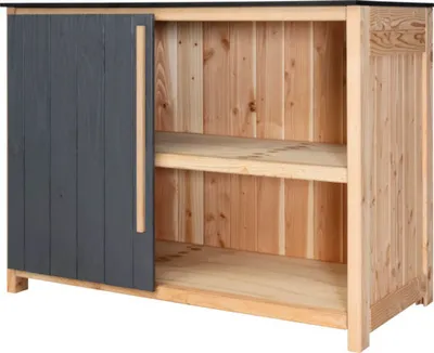 Produktbild von Gartenschrank/Outdoorküche Konsta Typ 603 Douglasie Eckmodul Tür links 120 x 58 x 92 cm anthrazit