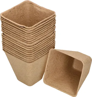 Obrázek produktu pro KOTARBAU® 18 kusů Rozložitelné rašelinové květináče Biologicky rozložitelné rašelinové květináče 8x8x8 cm