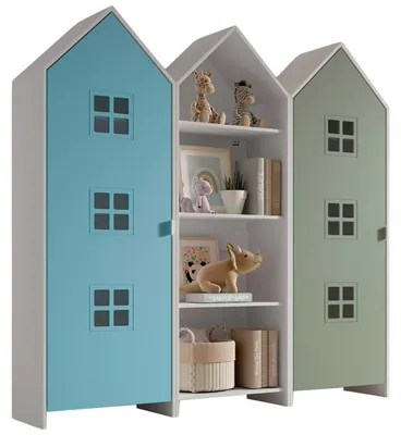 Produktbild von VIPACK - CASAMI BRUGES Set 3-tlg. best. aus: Regalschrank, Schrank 1-trg. mit Front in Blau u. Grün