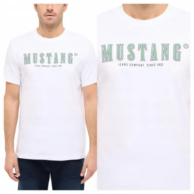 Obrázek produktu pro Mustang | Pánské tričko Austin, bílé, bavlna, klasický střih, velikost M
