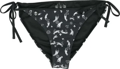Produktbild von Gothicana by EMP Damen schwarz/weiße Bikinihose mit Schnürung L