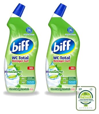 Produktbild von 2 x Biff WC Total Gel ProNature - Minze & Eukalyptus - 750 ml - Großpackung - 2 Stücke