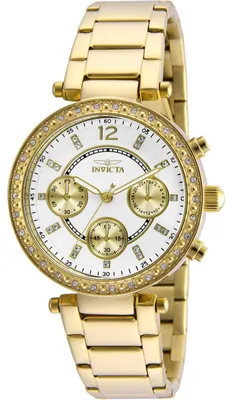 Productafbeelding van Invicta Angel 21387 - Dameshorloge - Quartz uurwerk - Roestvrij staal met witte wijzerplaat - 36 mm