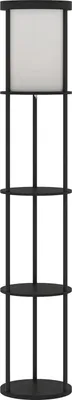 Image de Lampadaire avec étagères, télécommande, éclairage réglable, noir