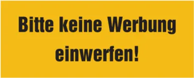 Produktbild von Dreifke® Türschild, Bitte keine Werbung einwerfen!, 40 x 100 mm, Folie selbst...