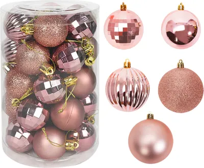 Obrázok produktu pre Vianočné Ozdoby Na Stromček Sysd1688-026 34Szt Pink