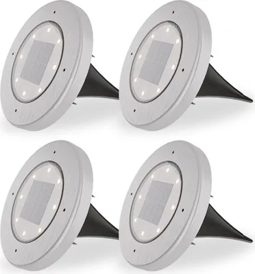 Produktbild von hoftronic Solar Bodeneinbaustrahler 8 LEDs 3000K IP65 Edelstahl