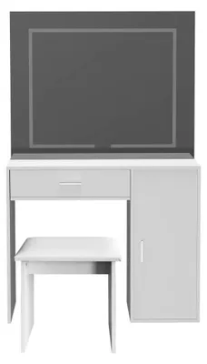 Produktbild von HOME DELUXE - Schminktisch IMANI - Farbe: Weiß - 130 x 80 x 40 cm, inkl. LED Streifen, steuerbar über Touchbutton, inkl. Hocker I Kosmetiktisch Make UP Tisch