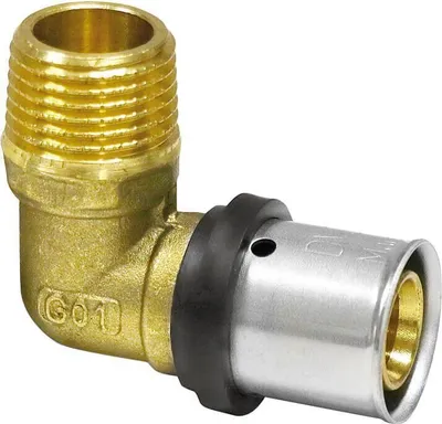 Produktbild von Pipetec Pressfitting Mehrschichtverbundrohr TH U Übergangswinkel AG 16 / 20 / 26 mm - 16 x 2mm - 1/2"