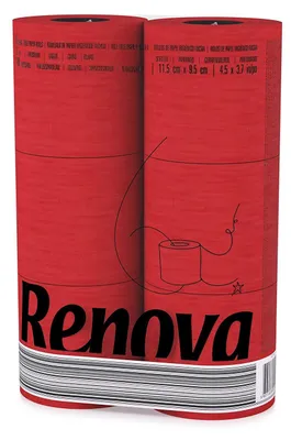 Produktbild von RENOVA Rotes Toilettenpapier - ROT in Folie 6 Rollen