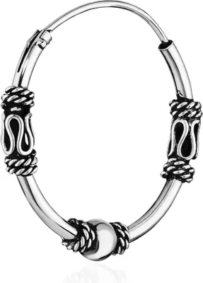 Produktbild von Single 925 Sterling Silber Keltische Celtic Gothic Creolen 19mm 7250