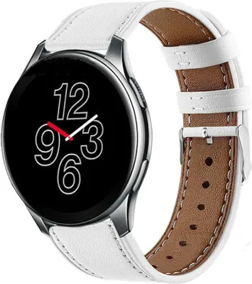 Produktbild von Strap-it OnePlus Watch Lederarmband (Weiß)