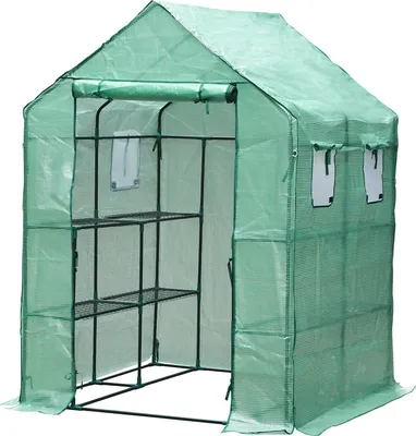 Produktbild von Foliengewächshaus Tomatengewächshaus 143x143x195 cm Gewächshaus Treibhaus,Grün Mehrweg