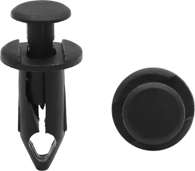 Image de 100pcs 8mm Rivet en plastique noir clip de retenue de fixation d'aile de pare-chocs de voiture