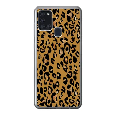 Produktbild von MuchoWow® Handyhülle Schutzhülle Hülle für Samsung Galaxy A21s Pantherdruck - Gelb - Gold Silikon Softcase Handy Hülle - Hartschale