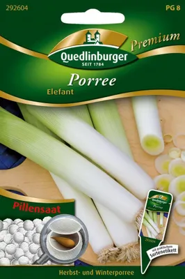Zdjęcie produktu dla Quedlinburger Porree Elefant Pillensaat - Nasiona warzyw Premium
