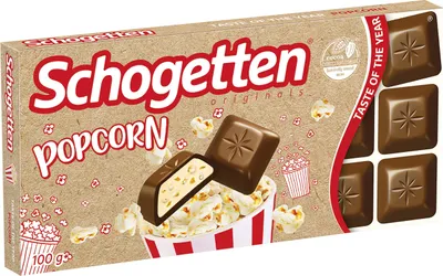 Obrázok produktu pre Schogetten mliečna čokoláda s popcornom, 100 g