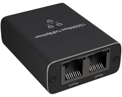 Productafbeelding van Nuvance - Internet Splitter - 2 Poorten - Netwerk Switch - tot 1000Mbps - Netwerk Splitter - RJ45, Cat5, Cat6, LAN, UTP, Ethernet Splitter - Zwart