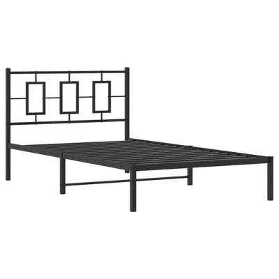 Produktbild von Bettgestell mit Kopfteil Metall Schwarz 107x203 cm