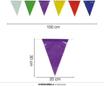 Immagine prodotto di catena di gagliardetti colorati per feste lunga circa 50 m